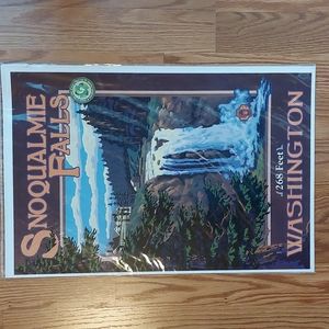 Washington State Print Lantern Press 12" x 18" SnoQualmie Falls Original Print